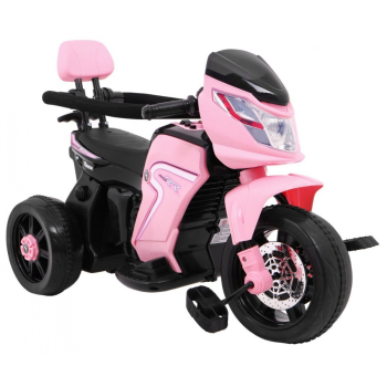 Pchaczyk Rowerek Motorek elektryczny 3w1 dla dzieci Różowy + Piankowa poręcz + Audio LED